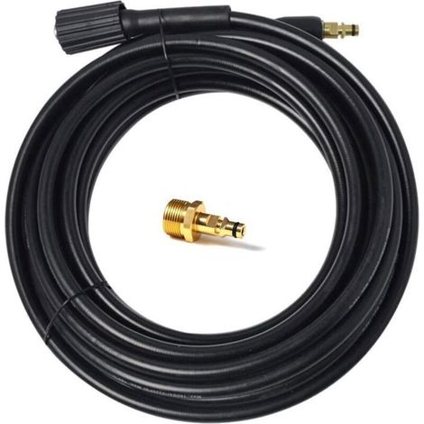 Tubo per idropulitrice ad alta pressione lungo 5 metri, con raccordo filettato M22 e connettore a innesto rapido, adatto ai modelli da K2 a K7. (1/4)