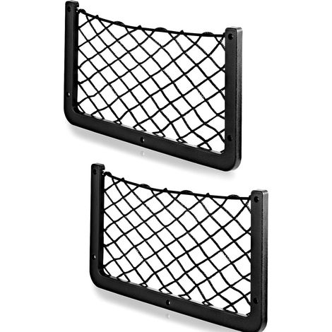 Juego de 2 redes de almacenamiento para coche, red de malla con marco de plástico ABS, organizador para teléfono y objetos pequeños 3618cm (1/5)