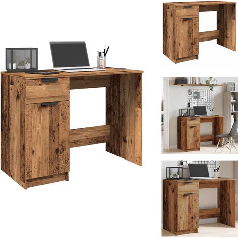 Bureau vieux bois 100x50x75 cm bois d'ingénierie - Bureau - Bureaux - Bureau D'ordinateur - Table D'ordinateur (1/5)