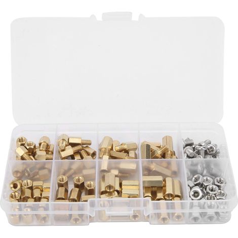 Entretoise hexagonale en laiton pour piliers, fournitures industrielles pour projets de bricolage, 136 pièces (1/5)