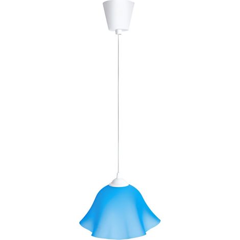 Suspension ondulée en plastique bleu, culot E27, style nordique (ampoule non incluse)