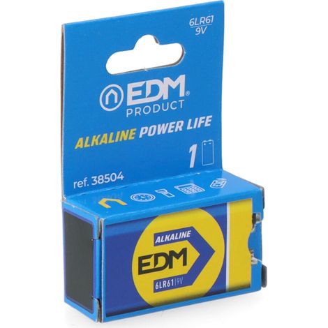 Pila EDM alkalina long life 6lr61 - 9v blíster 1 unid 26.5x17.5x48.5mm