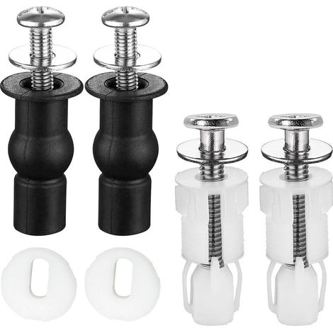 Fixation Abattant WC Vis, 4 Pièces Vis D'expansion pour Siège de Toilette, Convient aux Trous Borgnes Dans les Toilette, Rechange pour Abattant WC Fixations Charnières (1/5)