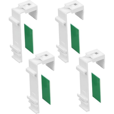 Set di 4 staffe lunghe per tende a rullo doppie, a clip e adesive, senza foratura, accessori o pezzi di ricambio per il fissaggio a finestre e porte finestre in PVC (1/5)