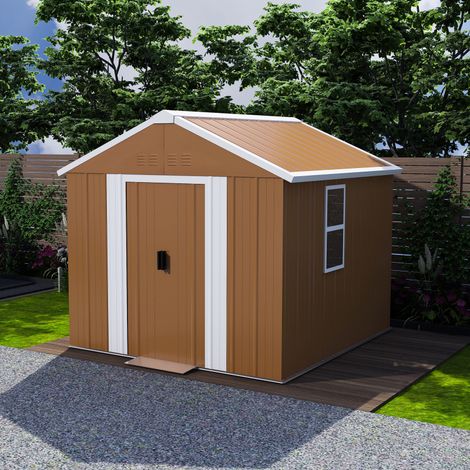 Abri de jardin en acier 184 x 116 cm – Abri métallique résistant aux intempéries avec fenêtres, porte verrouillable et ventilation, sans plancher – Idéal pour ranger outils de jardin, vélos et autres. (1/5)