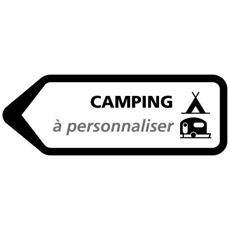 Flèche directionnelle GAUCHE CAMPING A PERSONNALISER (H0212) - Aluminium galvanisé classe 2 - Gamme Bretagne - 300 x 800 mm