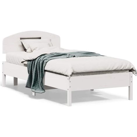 Maison Exclusive - Massivholzbett ohne Matratze Weiß 75x190 cm Ki
