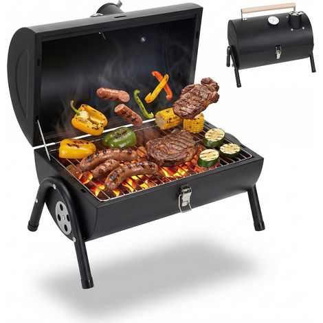 Portable charcoal grill with thermometer chimney 229384385 (1/5)