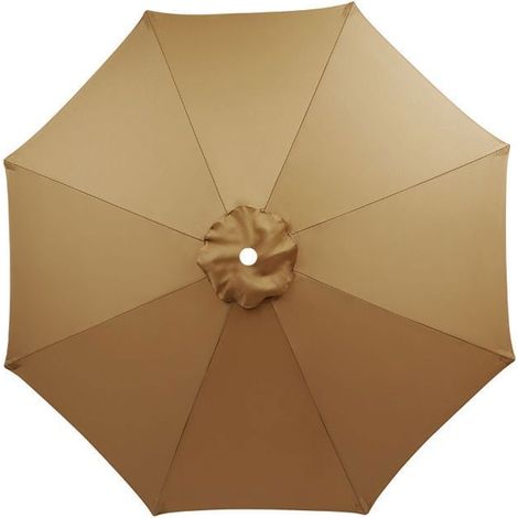 Telo di ricambio per ombrellone rotondo, 3 x 3 metri, 8 stecche, adatto per ombrelloni a braccio - color kaki (1/4)