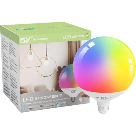 GY Ampoules Connectée E27 LED WiFi 23W G150 2400LM, Intelligente Dimmable Multicouleurs RGB (1/5)