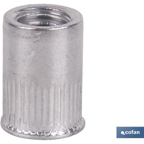 Pack 1000 tuercas remachables cilíndricas M5 x 11,5 aluminio (1/4)