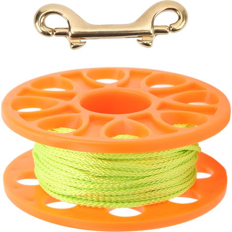 Bobine de Plongée Fluorescente avec Ligne Verte, Matériau Plastique et Crochet Double en Cuivre, Longueur de Câble 30 Mètres pour Équipement de Plongée (1/5)