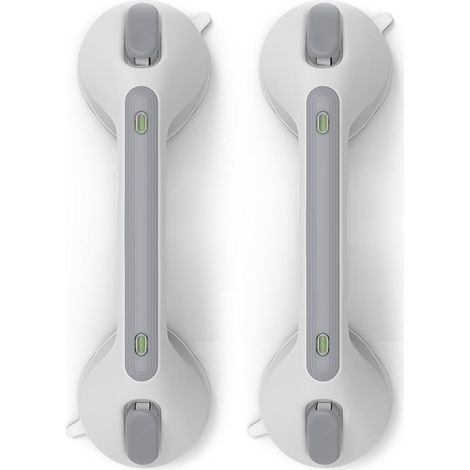 Poignée Ventouse, Douche à Ventouse, Sans Perçage, Barre d’Appui de Baignoire Murale, Poignée de Salle de Bain Antidérapante,Pour Personnes Âgées, Handicapés (12in-2pcs) (1/3)