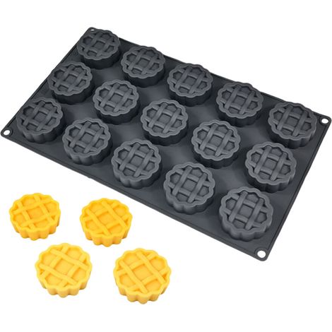 Gli stampi in silicone robusti e di alta qualità permettono di preparare 15 waffle - Neri