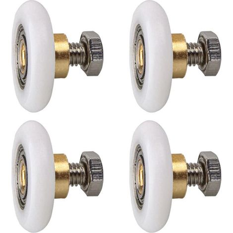 25-mm-Duschtürrolle, Duschtürrollen, Schiebetürrollen, Ersatztürrolle für Duschtüren, 4 Stück (25 mm) – Crezuo
