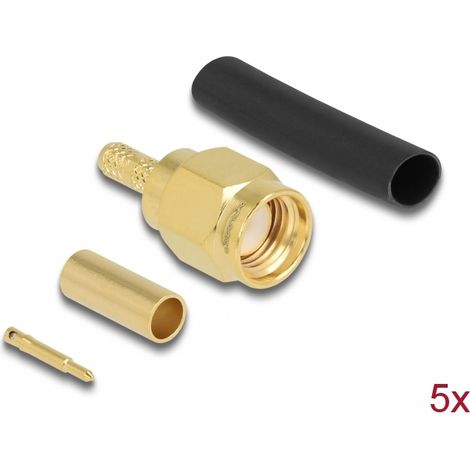 Delock SMA macho para engarzar RG-174 / RG-316 con tubo termorretrÃ¡ctil a juego