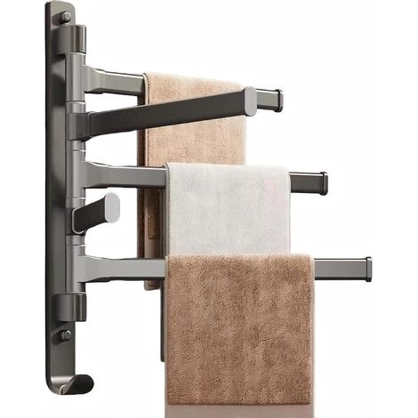 Porte-serviettes pivotant – Plateau – Sans perçage – Économe en espace – Salle de bain et cuisine (1/5)