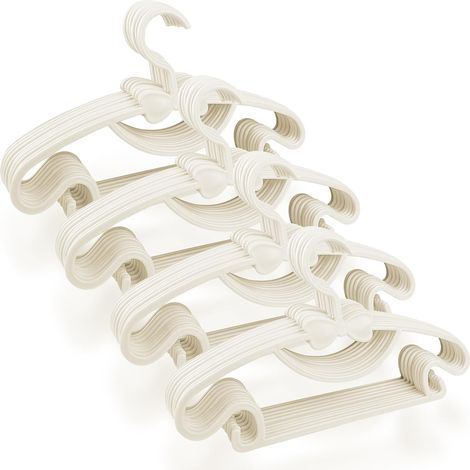 40 weiße Kinderkleiderbügel, Babykleiderbügel 29,7 cm, rutschfeste Kinderkleiderbügel, platzsparende Kunststoff-Babykleiderbügel, Aufbewahrung im Kleiderschrank/Schlafzimmer
