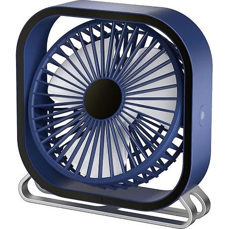 HONORNIC - Ventilateur de bureau USB Mini ventilateur de bureau Rotation à 180° Portable Silencieux 3 vitesses Réglable Bleu (1/5)