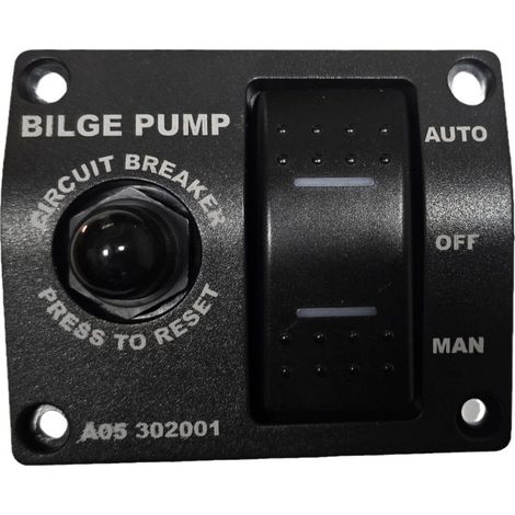 Interrupteur À Bascule De Pompe De Cale, Pompe De Cale Automatique 12v,Panneau De Commutateur De Pompe De Cale À 3 Voies Auto/Arrêt/Manuel 12v 24v Avec Indicateur Led Voyant 12vdisjoncteur Intégré 15a (1/5)