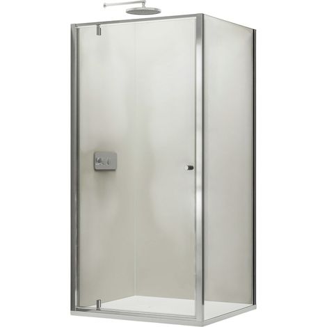 Eckdusche Bernstein NT604 FLEX Drehtür 6 mm Nano Klarglas Türelement 80 cm x Glas 80 cm Chrom