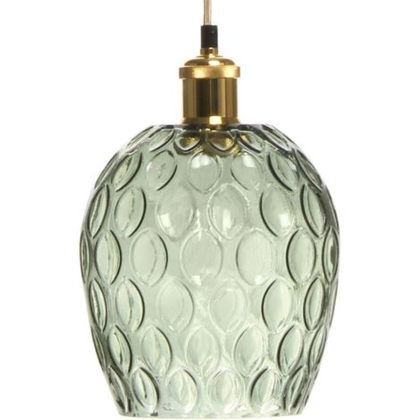 Lampe Suspension Déco "Corona" 27cm Vert (1/4)