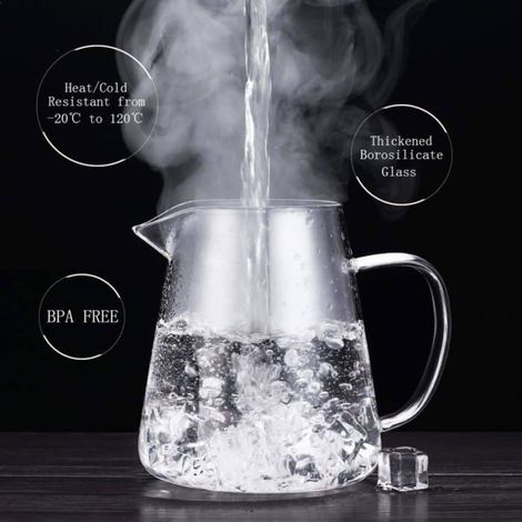 Théière - Verre Borosilicate - 450 ml - Avec Infuseur Acier Inoxydable - Usage Personnel Thé Et Café (1/5)