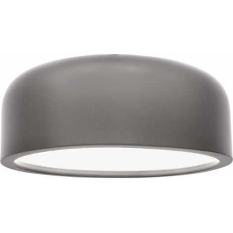 Merano Independence Plafonnier cylindrique 2 lumières en métal gris acier, LED E27