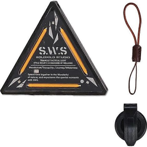 Lampe de nuit triangulaire décorative pour le camping, style mini, avec insigne d'avertissement et petit pendentif. (1/5)