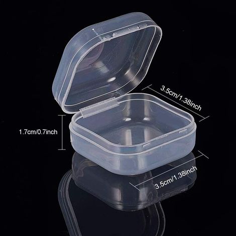 PP Transparent Plastic Mini Storage Box 3.53.51.7cm(Transparent) 50 pcs (1/3)