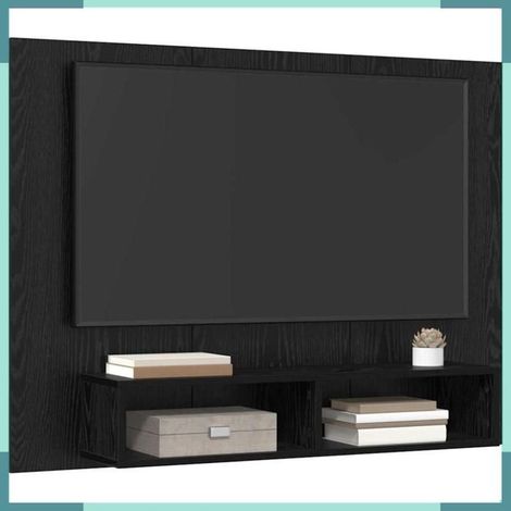875187 Ensemble meuble TV Montage mural Chêne noir 120 x 23,5 x 90 cm (1/5)