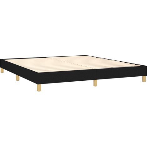 Somier de láminas sobre patas estructura de cama 160x200 cm tela negra TDL0207007