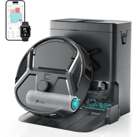 Aspirateur et laveur robot Lefant M265 avec aspiration de 20 000 Pa, station d'accueil autonettoyante tout-en-un, vidage automatique, navigation LiDAR et système anti-emmêlement pour le nettoyage des (1/4)