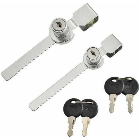 2pcs Premium Quality Reptile Vivarium Terrarium Showcase Sliding Glass Showcase Door Lock and Key, Rack Lock Security Lock Key Lock (1/5)