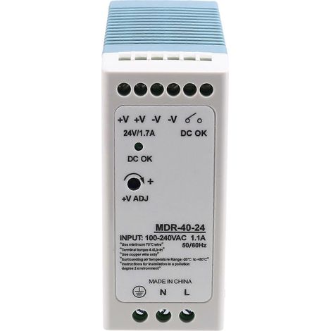 Alimentation sur rail DIN MDR-40-24V 24V 40,8W (1/5)