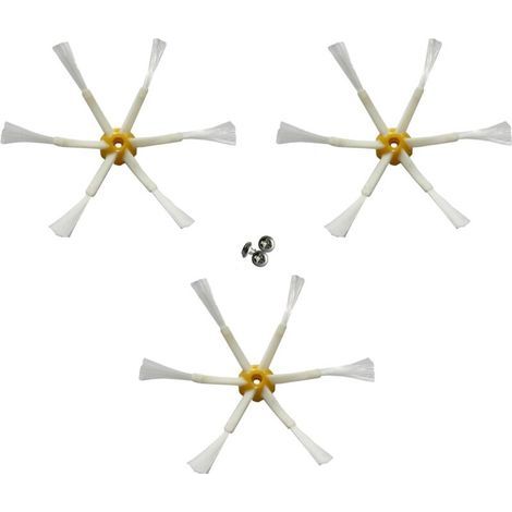 Spazzola laterale a 6 bracci, compatibile con il kit di ricambi per Roomba 500, 600 e 700, confezione da 3 pezzi. (1/5)