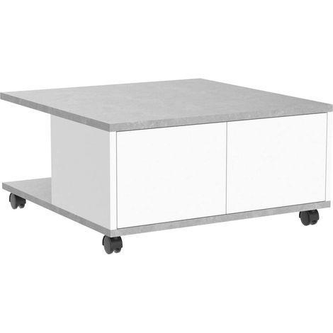 Couchtisch auf Rollen mit 2 Schubladen und 2 Nischen L70 cm - Twin (1/5)