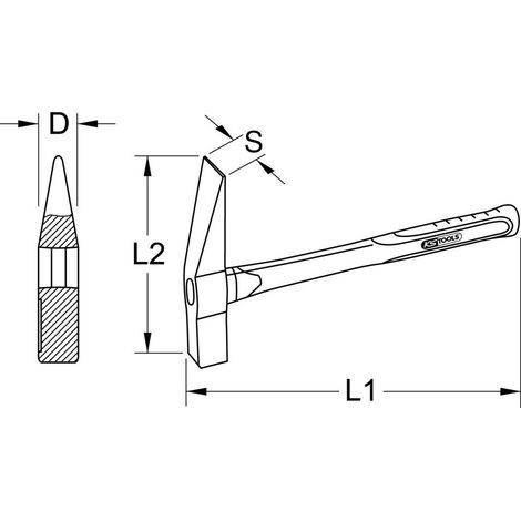 Marteau de menuisier - Manche Hickory - Tête 800g, 310mm - Antidéflagrant - Alliage Aluminium-Bronze (1/2)