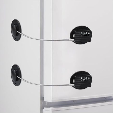 Window Security, Combination Locks, Refrigerator Lock with Code, Adhesive Fridge Lock, Fridge Padlock for Locking Cupboard, Wardrobe, Drawer, Washing Machine (1/5)