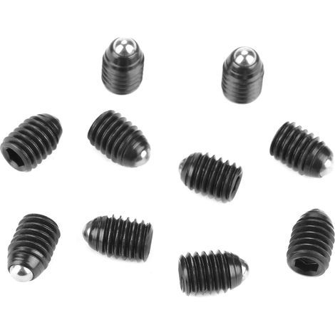 Lot de 10 poussoirs à bille et ressort en acier au carbone à six pans creux, filetage M6 (M6 x 10) (1/5)