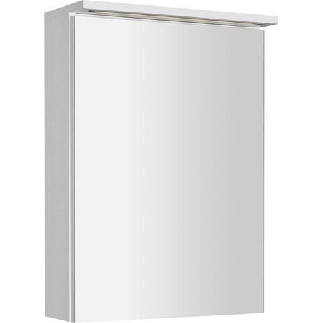 Aqualine KAWA - Armario con espejo e iluminación LED, 50x70x22 cm, blanco WGL50S