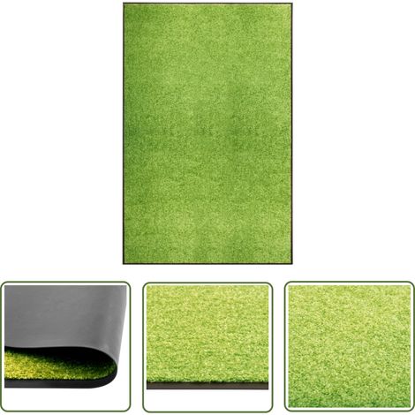 The Living Store Paillasson lavable Vert 120x180 cm - Tapis D'entrée - Paillasson Extérieur - Paillasson Intérieur - Tapis Absorbant - Tapis Washable (1/6)