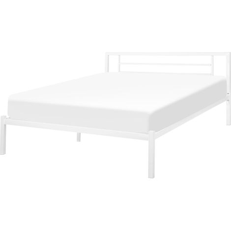Bett mit Lattenrost Metall CUSSET 160 x 200 cm Weiß