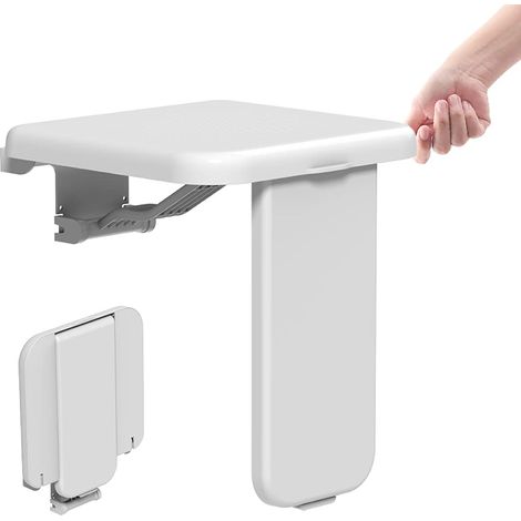 Duschsitz klappbar, fester Fuß , maximale Tragkraft 200 kg, rutschfeste Oberfläche, ABS, weiß, für Badezimmer (1/5)