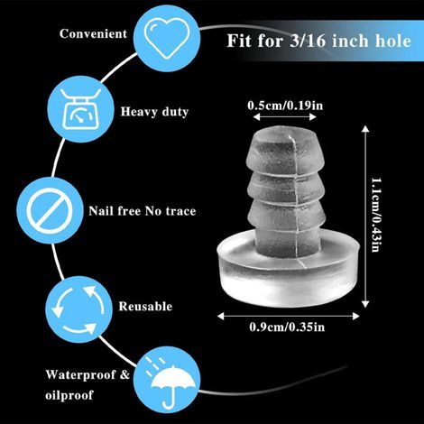 Linghhang – Amortisseur de porte silicone transparent – Lot de 20 butées 8.5mm – Protection meubles et portes – Réduction des bruits de chocs