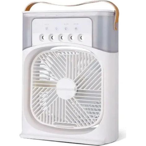 Aire acondicionado portátil, enfriador evaporativo de seis agujeros, luz de 7 colores de tres velocidades, mini aire acondicionado personal, fuente de alimentación SUB, ahorro de energía y protección (1/5)