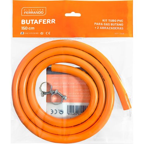 Kit De Tuyau En Pvc Pour Gaz Butane 1,5 M Et 2 Colliers De Serrage