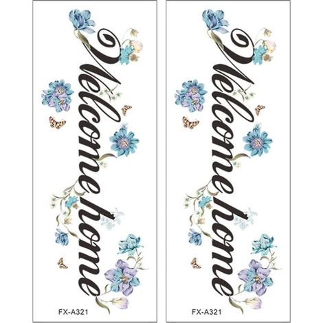 Autocollants Muraux Décoratifs D'accueil en Pvc, Autocollants Muraux Floraux Faciles à Enlever, 2 Sets pour Décoration Salon et Mur (1/5)