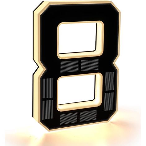 Numéro de Maison Lumineux Noir (8 Noir, 23 cm) Numero de Maison Exterieur Solaire Illuminé pour Extérieur étanche, Numero Porte, Plaque de Numéro de Maison Illuminée Solaire (1/5)