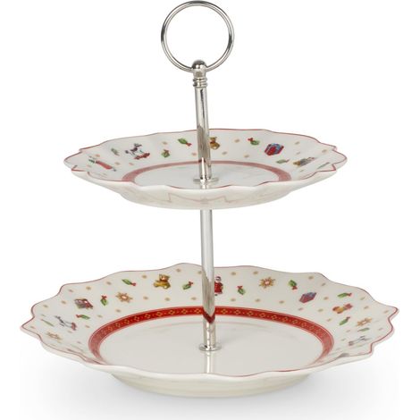 Villeroy & Boch - Toy's Delight Alzata Rosso,Bianco, Decorazione Natalizie, Porcellana Premium,Metallo (1/5)